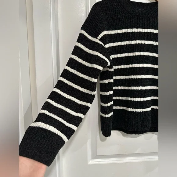 Denver Hayes Black and White Striped Crewneck Sweater Women’s XL - Picture 4 of 7